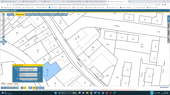 Lokalizace GPS přes Nahlížení do KN